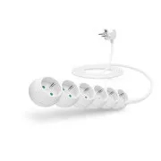 CONNECT IT Verlängerungskabel 230 V, 6 Steckdosen, 3 m, ohne Schalter (weiß)