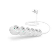 CONNECT IT Verlängerungskabel 230 V, 6 Steckdosen, 2 m, ohne Schalter (weiß)