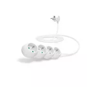 CONNECT IT Verlängerungskabel 230 V, 4 Steckdosen, 3 m, ohne Schalter (weiß)
