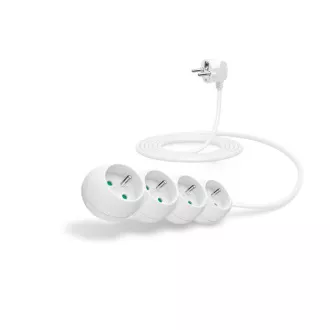 CONNECT IT Verlängerungskabel 230 V, 4 Steckdosen, 3 m, ohne Schalter (weiß)