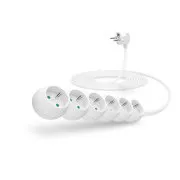 CONNECT IT Verlängerungskabel 230 V, 6 Steckdosen, 5 m, ohne Schalter (schwarz)