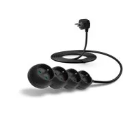 CONNECT IT Verlängerungskabel 230 V, 4 Steckdosen, 3 m, ohne Schalter (schwarz)