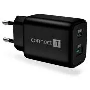CONNECT IT Wanderer2 GaN Ladeadapter 1×USB-C   1xUSB-A, 33W PD, SCHWARZ