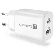 CONNECT IT Wanderer2 GaN Ladeadapter 1×USB-C   1xUSB-A, 33W PD, WEISS