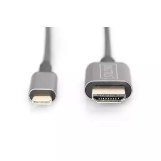 Digitus USB-C auf HDMI Kabeladapter, 1,8 m 4K/30 Hz, schwarz, Metallhülle Digitus USB-C auf HDMI Kabeladapter, 1,8 m 4K/30 Hz, schwarz, Metallhülle