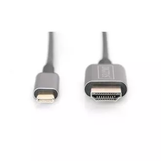 Digitus USB-C auf HDMI Kabeladapter, 1,8 m 4K/30 Hz, schwarz, Metallhülle Digitus USB-C auf HDMI Kabeladapter, 1,8 m 4K/30 Hz, schwarz, Metallhülle