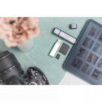Digitus Dual OTG Kartenleser (USB-C USB 3.0) 1x SD, 1x MicroSD, 1x USB 3.0, grau Digitus Dual OTG Kartenleser (USB-C USB 3.0) 1x SD, 1x MicroSD, 1x USB 3.0, grau