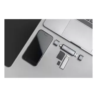 Digitus Dual OTG Kartenleser (USB-C USB 3.0) 1x SD, 1x MicroSD, 1x USB 3.0, grau Digitus Dual OTG Kartenleser (USB-C USB 3.0) 1x SD, 1x MicroSD, 1x USB 3.0, grau