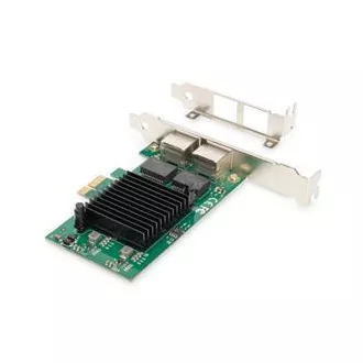 Digitus Gigabit Ethernet PCI Express Karte, Dual-Port 32-Bit Low-Profile-Halterung, Intel Chipsatz