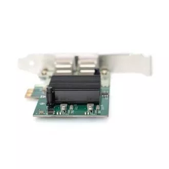 Digitus Gigabit Ethernet PCI Express Karte, Dual-Port 32-Bit Low-Profile-Halterung, Intel Chipsatz