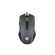 Fury Gaming Mouse Hustler, Gaming, 6400DPI, USB, optisch, kabelgebunden, RGB, 7 Tasten, Kabellänge 1,6m, schwarz