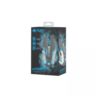 Fury Gaming Mouse Warrior, Gaming, 3200DPI, USB, optisch, kabelgebunden, RGB, 6 Tasten, Kabellänge 1,5m, schwarz Fury Gaming Mouse Warrior, Gaming, 3200DPI, USB, optisch, kabelgebunden, RGB, 6 Tasten, Kabellänge 1,5m, schwarz