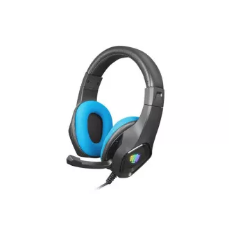 Fury Gaming Headset mit Mikrofon Phantom, kabelgebunden, RGB, USB, Klinke 3,5mm, Kabellänge 2m, schwarz