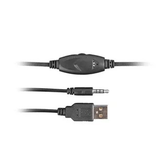 Fury Gaming Headset mit Mikrofon Phantom, kabelgebunden, RGB, USB, Klinke 3,5mm, Kabellänge 2m, schwarz
