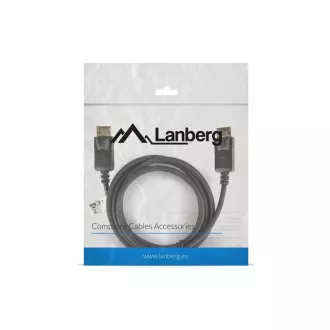 LANBERG DisplayPort 1.2 M/M Anschlusskabel, 4K@60Hz, Länge 1,8m, schwarz, mit Verriegelung, vergoldete Stecker LANBERG DisplayPort 1.2 M/M Anschlusskabel, 4K@60Hz, Länge 1,8m, schwarz, mit Verriegelung, vergoldete Stecker