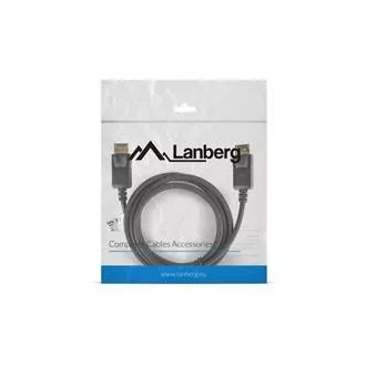 LANBERG DisplayPort 1.2 M/M Anschlusskabel, 4K@60Hz, Länge 1,8m, schwarz, mit Verriegelung, vergoldete Stecker LANBERG DisplayPort 1.2 M/M Anschlusskabel, 4K@60Hz, Länge 1,8m, schwarz, mit Verriegelung, vergoldete Stecker