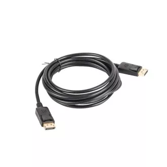 LANBERG DisplayPort 1.2 M/M Anschlusskabel, 4K@60Hz, Länge 3m, schwarz, mit Verriegelung, vergoldete Stecker