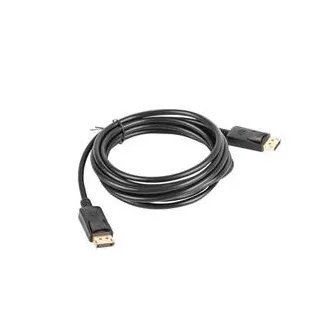 LANBERG DisplayPort 1.2 M/M Anschlusskabel, 4K@60Hz, Länge 3m, schwarz, mit Verriegelung, vergoldete Stecker