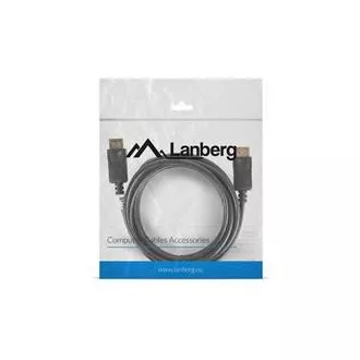 LANBERG DisplayPort 1.2 M/M Anschlusskabel, 4K@60Hz, Länge 3m, schwarz, mit Verriegelung, vergoldete Stecker