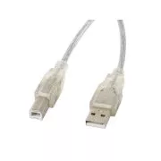 LANBERG USB-A (M) auf USB-B (M) 2.0 Kabel 1,8m, transparent