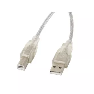 LANBERG USB-A (M) auf USB-B (M) 2.0 Kabel 3m, transparent LANBERG USB-A (M) auf USB-B (M) 2.0 Kabel 3m, transparent