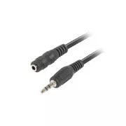 LANBERG Miniklinke 3,5mm M/F 3 PIN Kabel 5m, schwarz