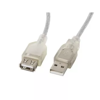 LANBERG USB-A M/F 2.0 Kabel 5m, transparent LANBERG USB-A M/F 2.0 Kabel 5m, transparent