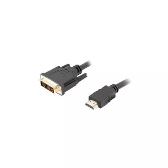 LANBERG HDMI (M) auf DVI-D (M) (18 1) Kabel 0,5m, schwarz, vergoldete Stecker LANBERG HDMI (M) auf DVI-D (M) (18 1) Kabel 0,5m, schwarz, vergoldete Stecker