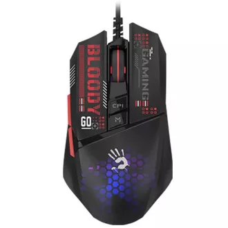 A4tech BLOODY W60 Max Mini, RGB-Gaming-Maus mit Hintergrundbeleuchtung, 12000 DPI, schwarz, USB