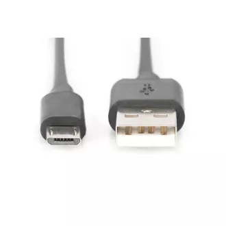 Digitus USB 2.0 Kabel USB A Stecker auf USB micro B Stecker, 2x geschirmt, Kupfer, 1m
