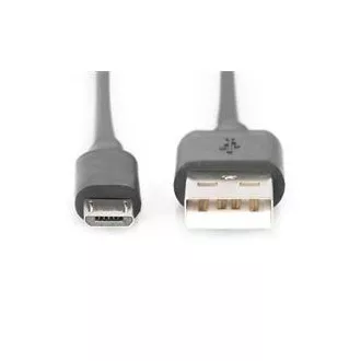 Digitus USB 2.0 Kabel USB A Stecker auf USB micro B Stecker, 2x geschirmt, Kupfer, 1m