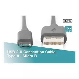 Digitus USB 2.0 Kabel USB A Stecker auf USB micro B Stecker, 2x geschirmt, Kupfer, 1m