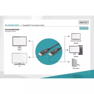 Digitus DisplayPort 1.2 Anschlusskabel, DP M/M, 2,0 m, mit Verriegelung, Ultra HD 4K, bl Digitus DisplayPort 1.2 Anschlusskabel, DP M/M, 2,0 m, mit Verriegelung, Ultra HD 4K, bl