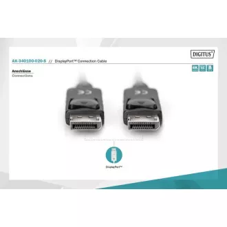Digitus DisplayPort 1.2 Anschlusskabel, DP M/M, 2,0 m, mit Verriegelung, Ultra HD 4K, bl Digitus DisplayPort 1.2 Anschlusskabel, DP M/M, 2,0 m, mit Verriegelung, Ultra HD 4K, bl