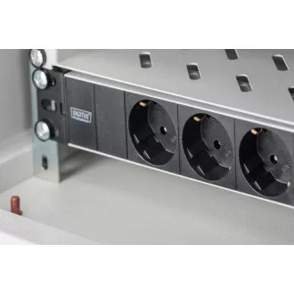 Digitus 1U Aluminium PDU, 254 mm (10 ") Rackmontage 3x Sicherheitsstift, 16A, 4000W, 250VAC 50/60 Hz