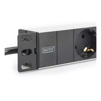Digitus 1U Aluminium PDU, 254 mm (10 ") Rackmontage 3x Sicherheitsstift, 16A, 4000W, 250VAC 50/60 Hz
