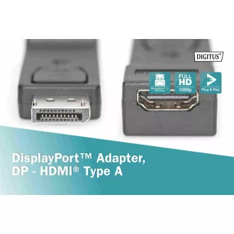 Digitus DisplayPort Adapter, Displayport Stecker -> HDMI A Buchse