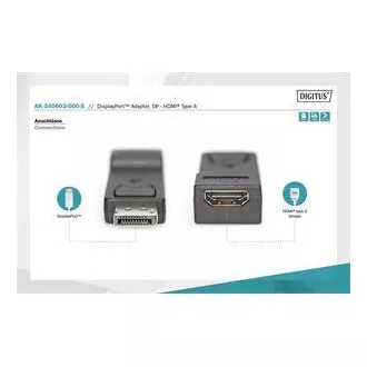 Digitus DisplayPort Adapter, Displayport Stecker -> HDMI A Buchse