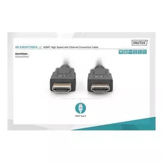 Digitus HDMI High Speed Anschlusskabel, Typ A M/M, 2,0 m, Ultra HD 60p, gold, bl Digitus HDMI High Speed Anschlusskabel, Typ A M/M, 2,0 m, Ultra HD 60p, gold, bl