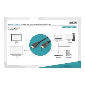 Digitus HDMI High Speed Anschlusskabel, Typ A M/M, 2,0 m, Ultra HD 60p, gold, bl Digitus HDMI High Speed Anschlusskabel, Typ A M/M, 2,0 m, Ultra HD 60p, gold, bl