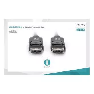 Digitus DisplayPort 1.2 Anschlusskabel, DP M/M, 3,0 m, mit Verriegelung, Ultra HD 4K, bl Digitus DisplayPort 1.2 Anschlusskabel, DP M/M, 3,0 m, mit Verriegelung, Ultra HD 4K, bl