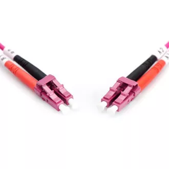 DIGITUS Glasfaser Patchkabel, LC auf LC, Multimode OM4 - 50/125 µ, Duplex Länge 1m