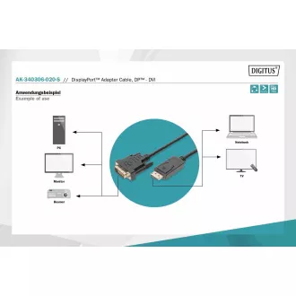 Digitus DisplayPort Anschlusskabel, DP/M- DVI (24 1)/M 2,0m Digitus DisplayPort Anschlusskabel, DP/M- DVI (24 1)/M 2,0m