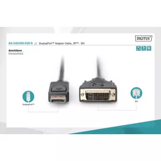Digitus DisplayPort Anschlusskabel, DP/M- DVI (24 1)/M 2,0m Digitus DisplayPort Anschlusskabel, DP/M- DVI (24 1)/M 2,0m