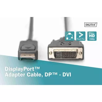Digitus DisplayPort Anschlusskabel, DP/M- DVI (24 1)/M 2,0m Digitus DisplayPort Anschlusskabel, DP/M- DVI (24 1)/M 2,0m