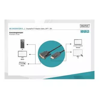 Digitus DisplayPort Anschlusskabel, DP/M- DVI (24 1)/M 2,0m Digitus DisplayPort Anschlusskabel, DP/M- DVI (24 1)/M 2,0m