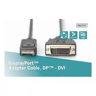 Digitus DisplayPort Anschlusskabel, DP/M- DVI (24 1)/M 2,0m Digitus DisplayPort Anschlusskabel, DP/M- DVI (24 1)/M 2,0m