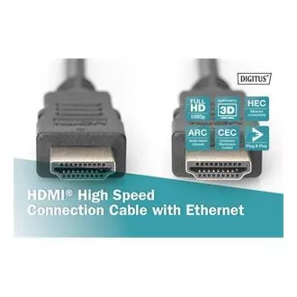 Digitus HDMI High Speed Ethernet Anschlusskabel, 2x geschirmt, 3m Digitus HDMI High Speed Ethernet Anschlusskabel, 2x geschirmt, 3m