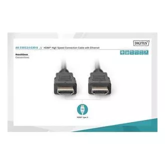 Digitus HDMI High Speed Ethernet Anschlusskabel, 2x geschirmt, 3m Digitus HDMI High Speed Ethernet Anschlusskabel, 2x geschirmt, 3m