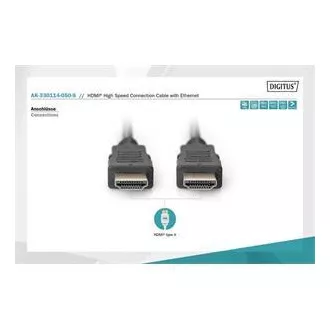 Digitus HDMI High Speed Ethernet Anschlusskabel, 2x geschirmt, 5m Digitus HDMI High Speed Ethernet Anschlusskabel, 2x geschirmt, 5m